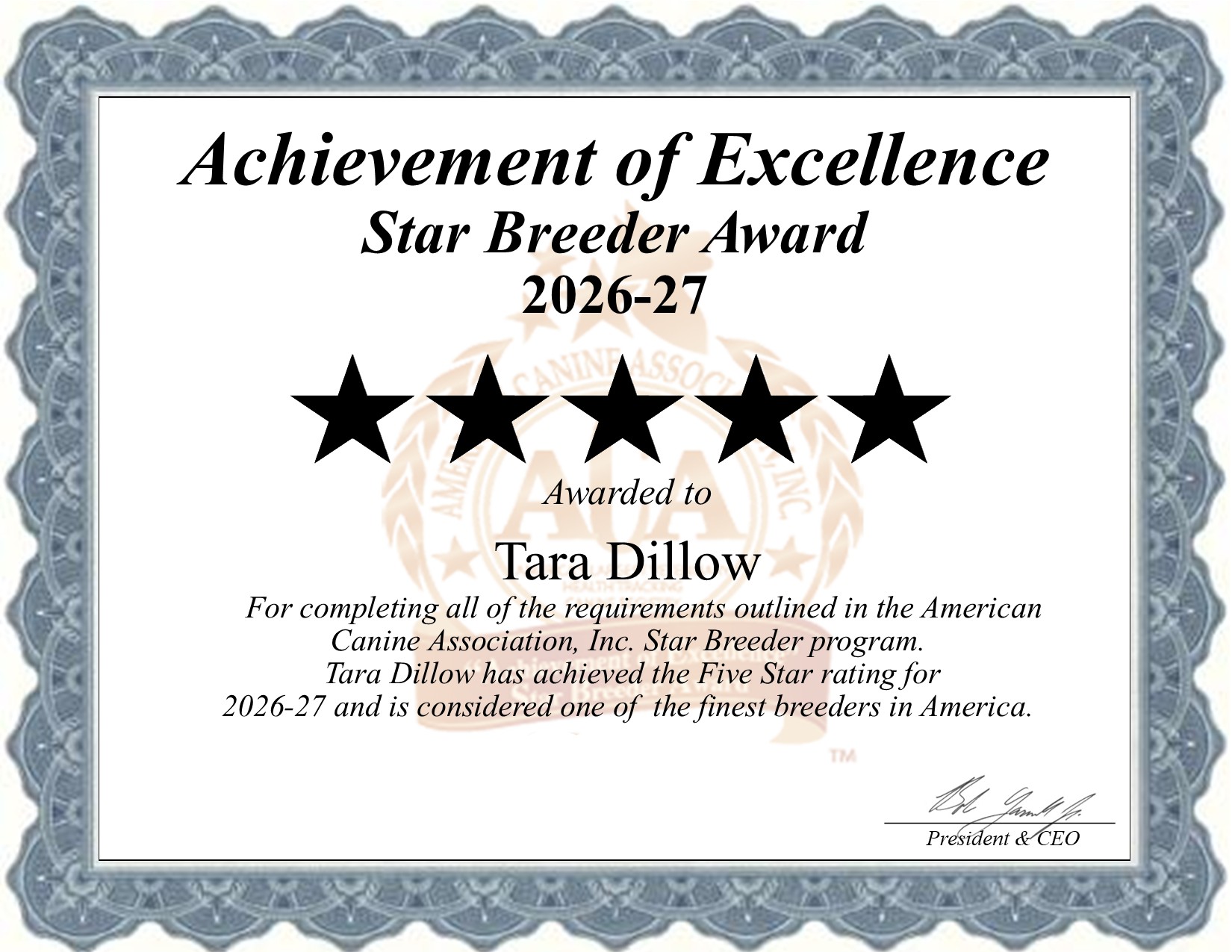 Tara, Dillow, dog, breeder, star, certificate, Tara-Dillow, Erie, KS, Kansas, puppy, dog, kennels, mill, puppymill, usda, 5-star, aca, ica, registered, Goldendoodle, 48-A-2019
